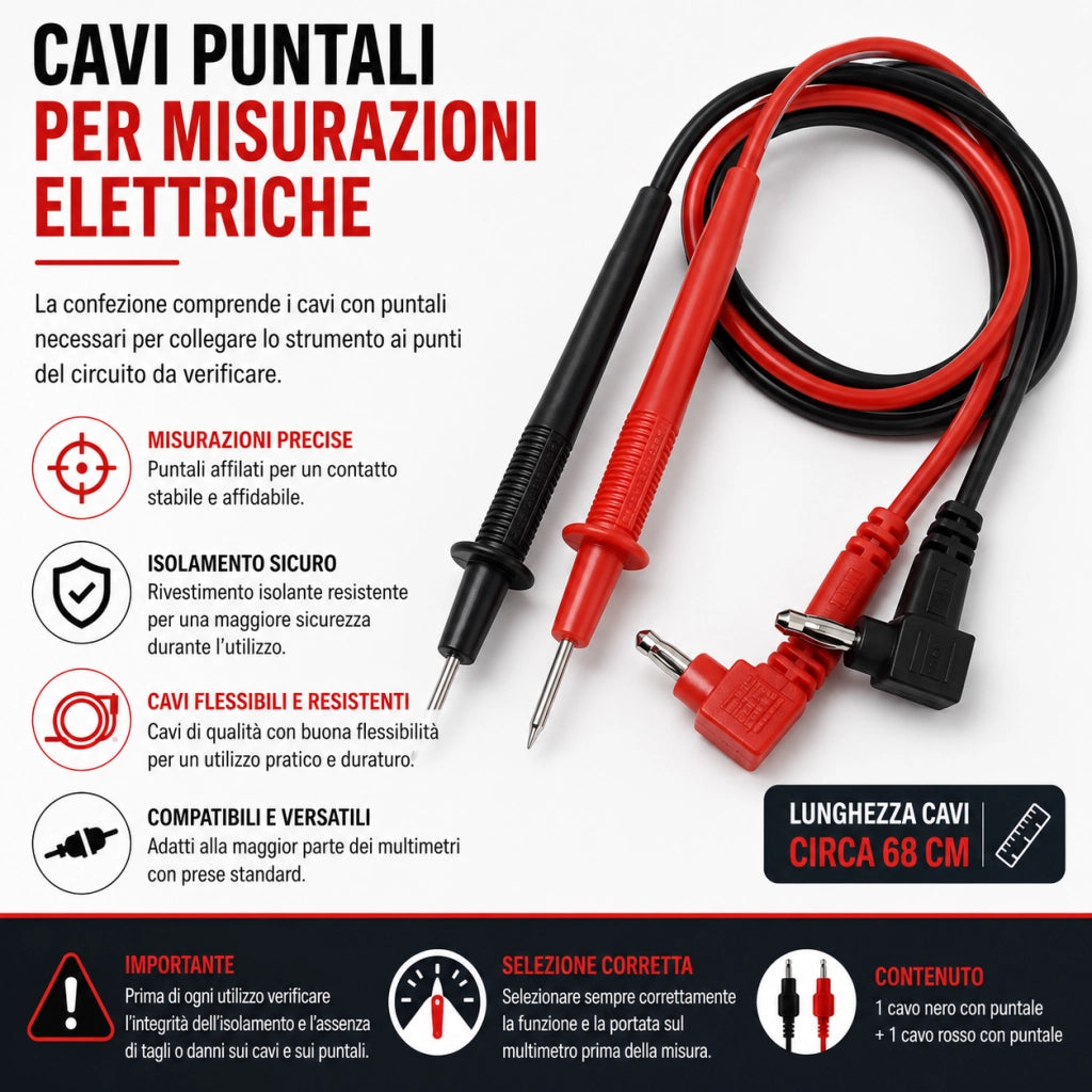 Multimetro Tester Analogico con Cavi e Puntali YX-360TRN