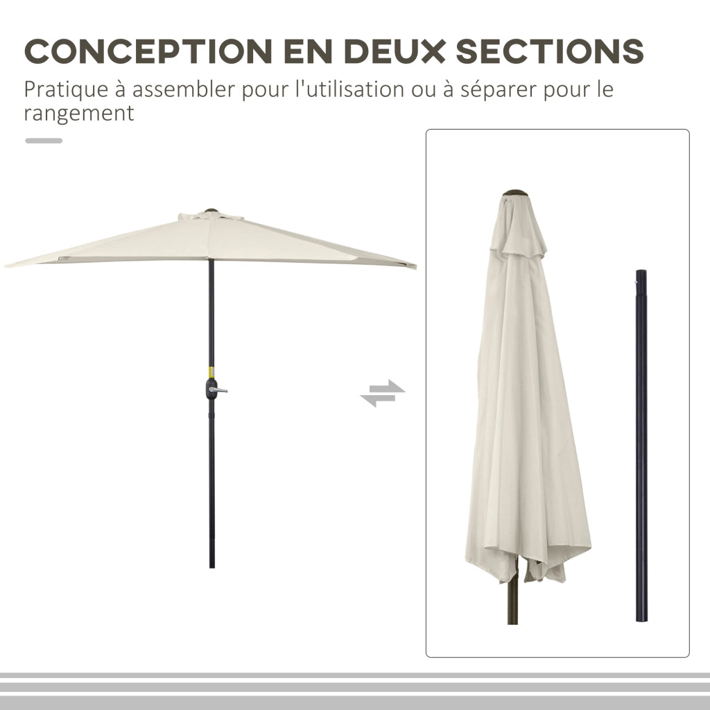 Ombrellone da balcone Demi ¨C Xylo ¨C 293x150x249 cm poliestere crema con palo incluso