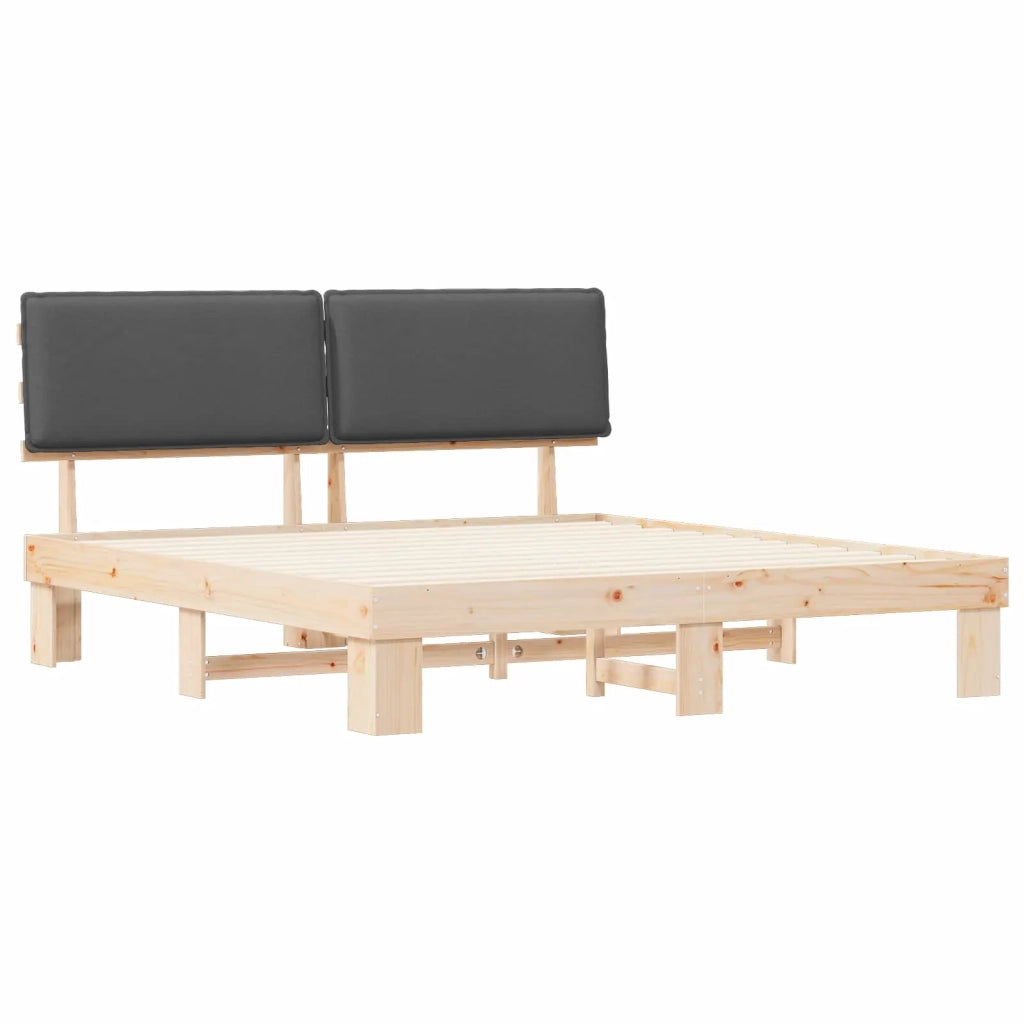 Letto con Testiera Rivestita Grigio scuro 180 x 200 cm