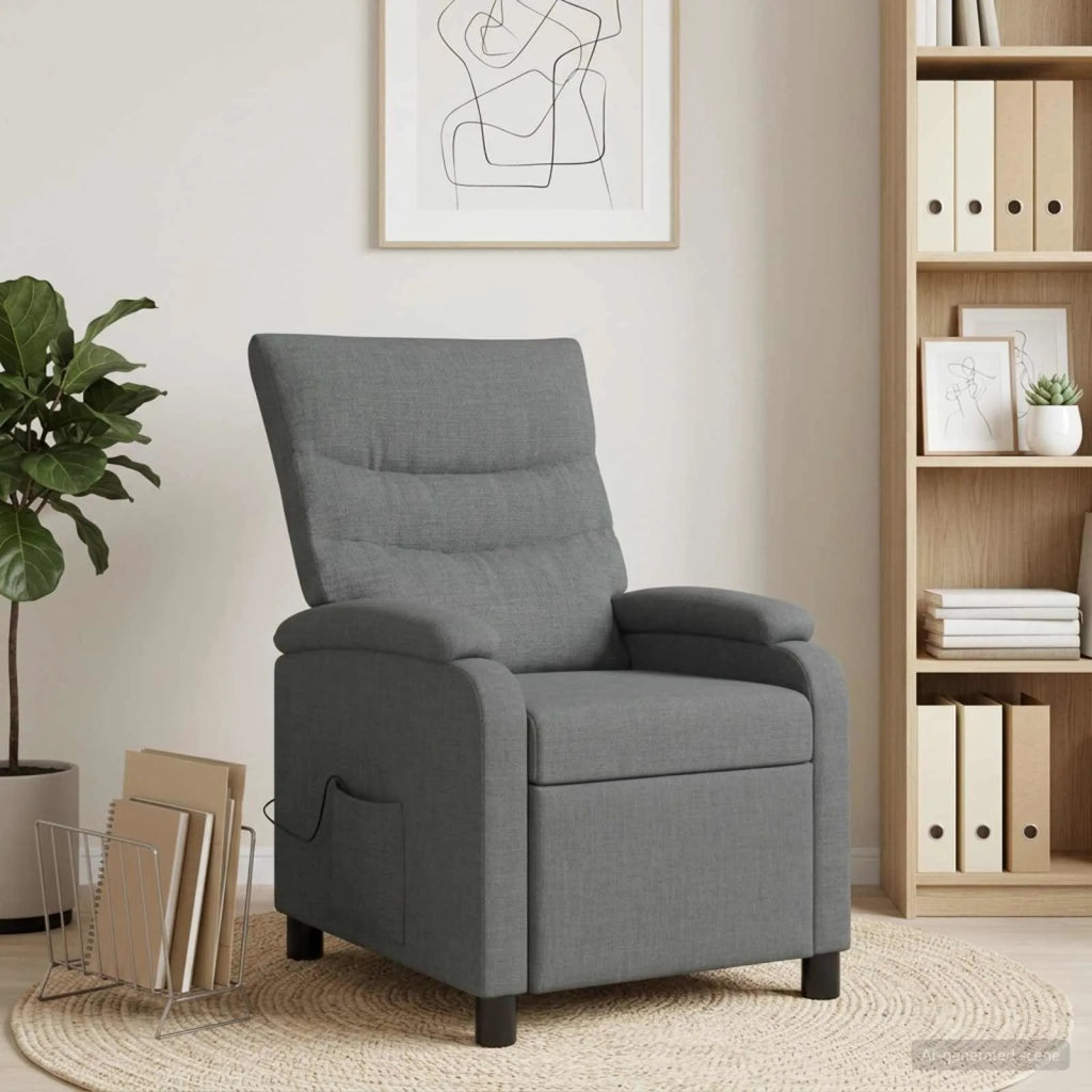 Divano Sedia-Poltrona Massaggiante Grigio Scuro Tessuto 238877