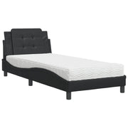 Letto singolo | Letto per adulti | Giroletto senza Materasso Zadar Nero 100x200 cm in Similpelle