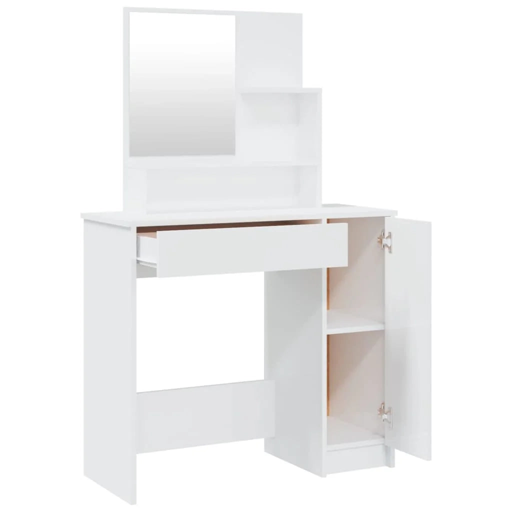 Set da toeletta mobili per camera da letto 86,5 x 35 x 136 cm bianco lucido 02_0006350