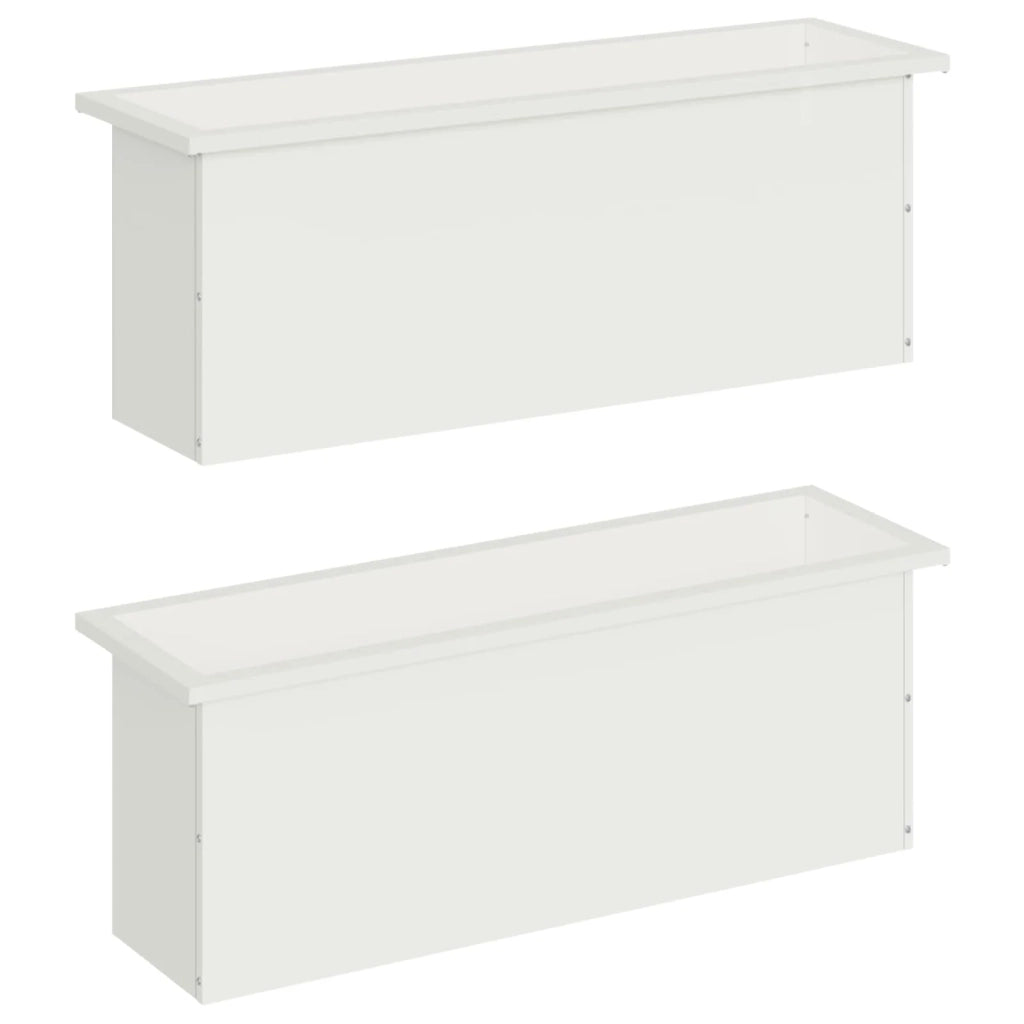 Fioriera da giardino con LED 2 pz Bianco 30 x 100 x 30 cm 8008115