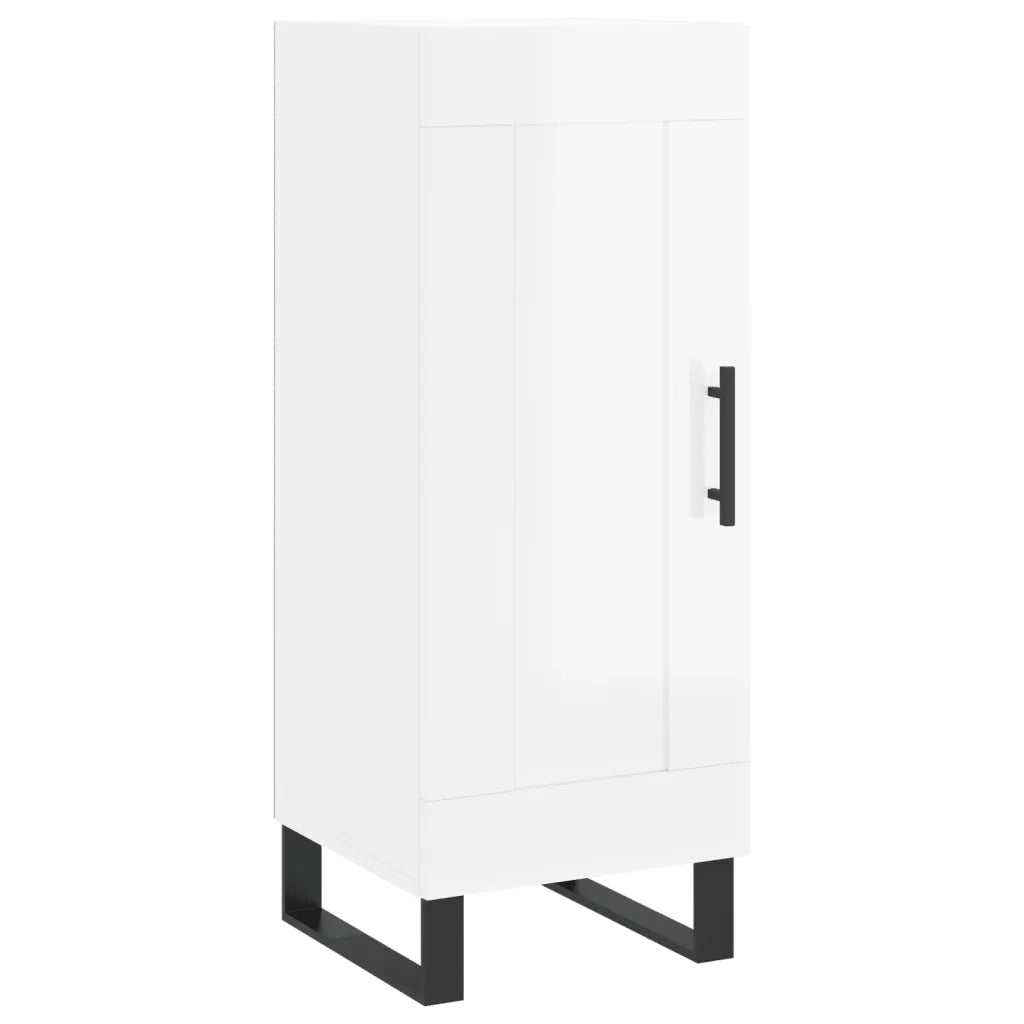 Credenza-Buffet-Armadio da cucina Bianco Lucido 34,5x34x90 cm in Legno Multistrato 397943