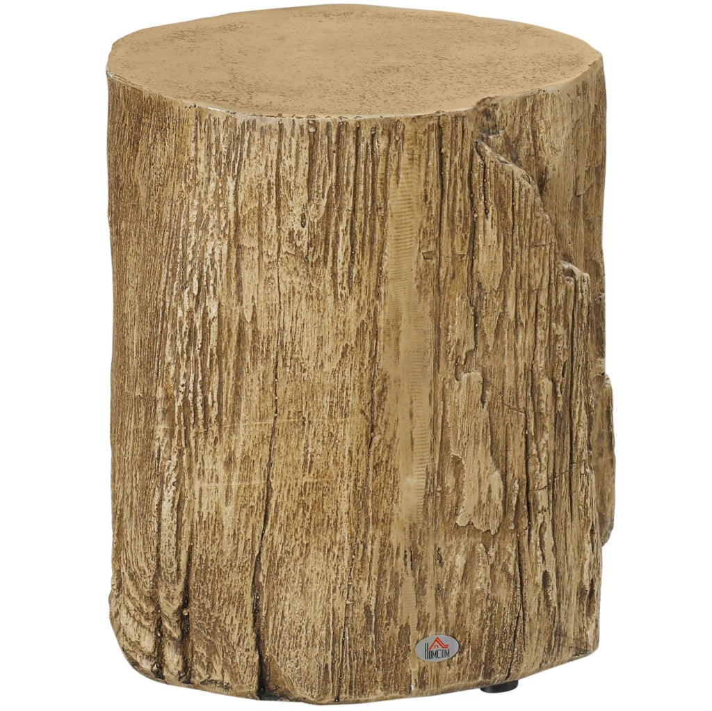 Tavolino da appoggio ?37x43 cm effetto ceppo con 4 piedini regolabili in cemento naturale