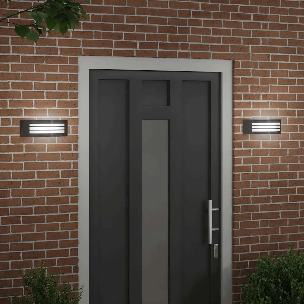 Lampada da Parete Esterna 2 pcs Nero 32 x 10 x 10 cm 4005978