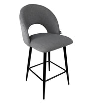 Sgabello cucina imbottito, sgabello alto in tessuto grigio scuro - Zoe - SG05ZOPM