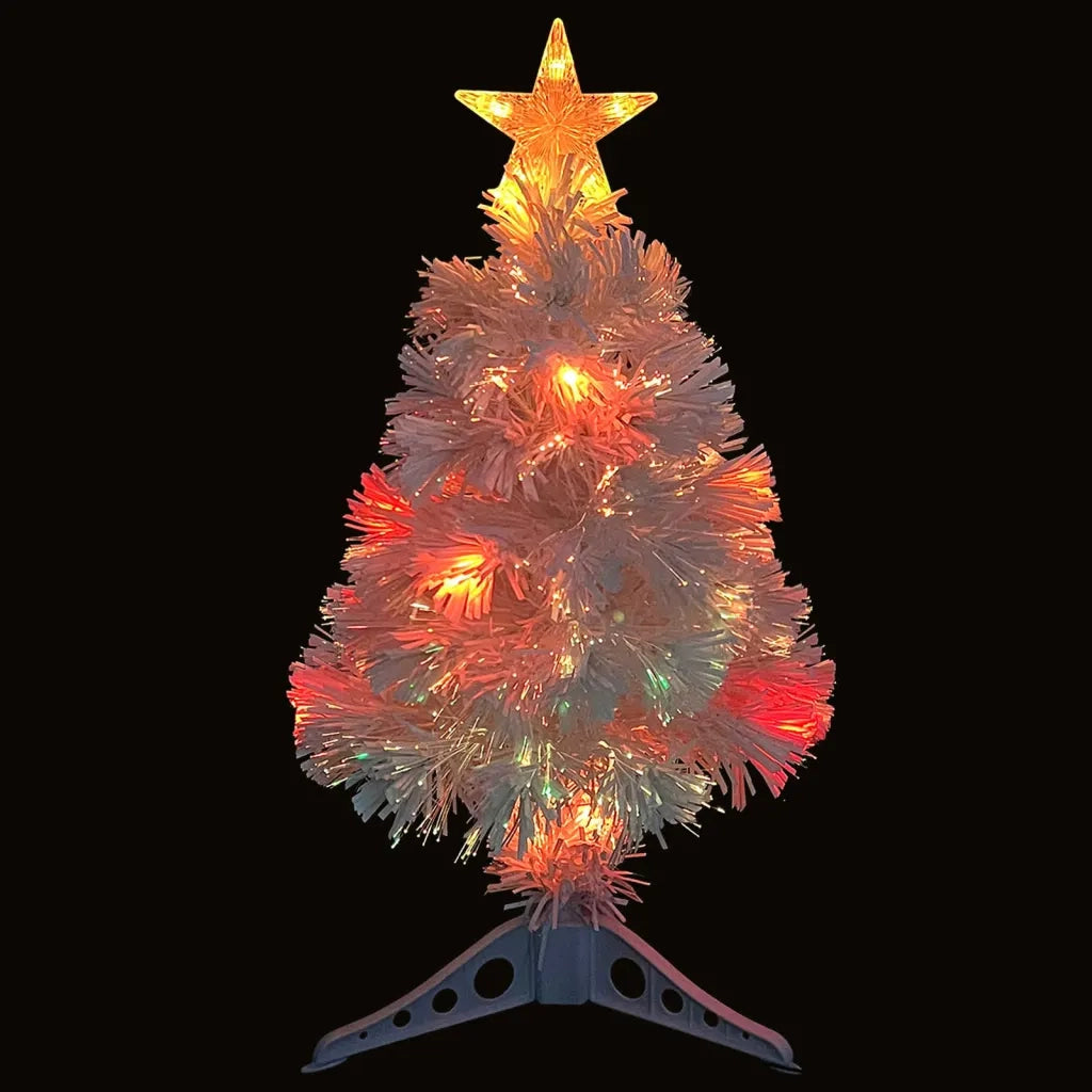 Albero Natale Preilluminato Bianco 64 cm in Fibra Ottica 328448