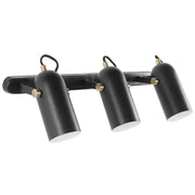 Lampada da parete in metallo Nero a 3 luci Faretto con paralume regolabile industriale Home Office