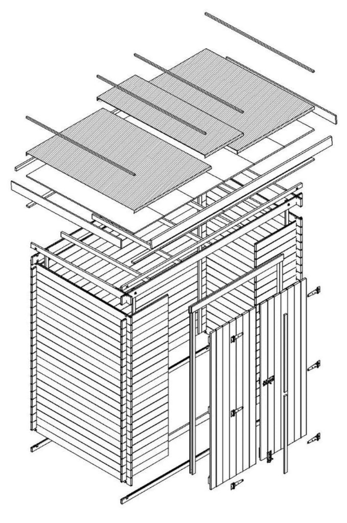Casetta da giardino in legno 2,63 m² TIMBELA M310C1