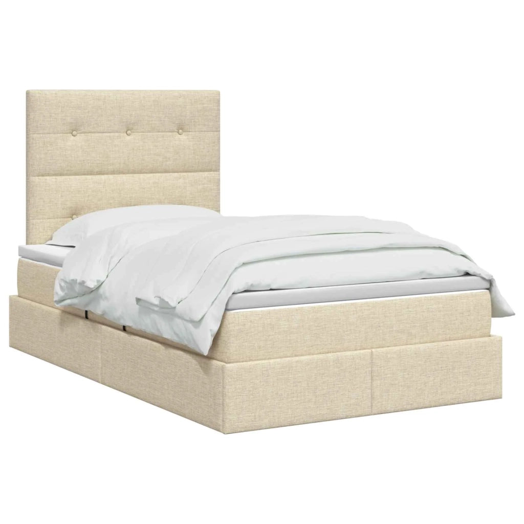 Letto con contenitore LED e materasso Crema 120 x 200 cm 3459940