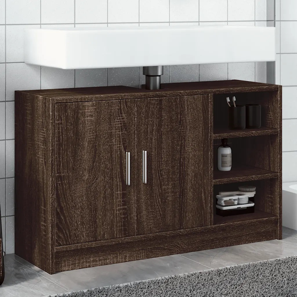 vidaXL Mobile Lavabo Rovere Marrone 90x29x55 cm in Truciolare