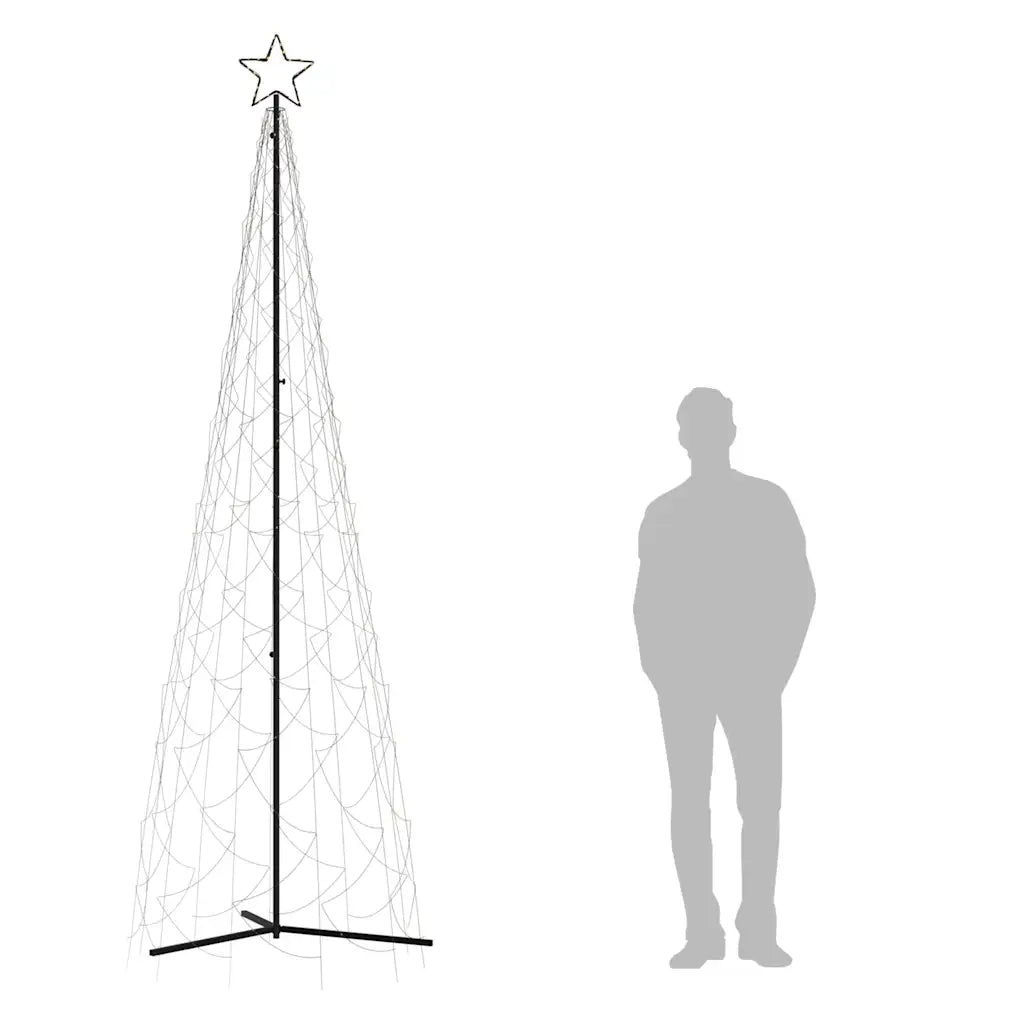 Albero di Natale a forma di cono luce Bianca Calda 500 LED 100x300 cm 343651