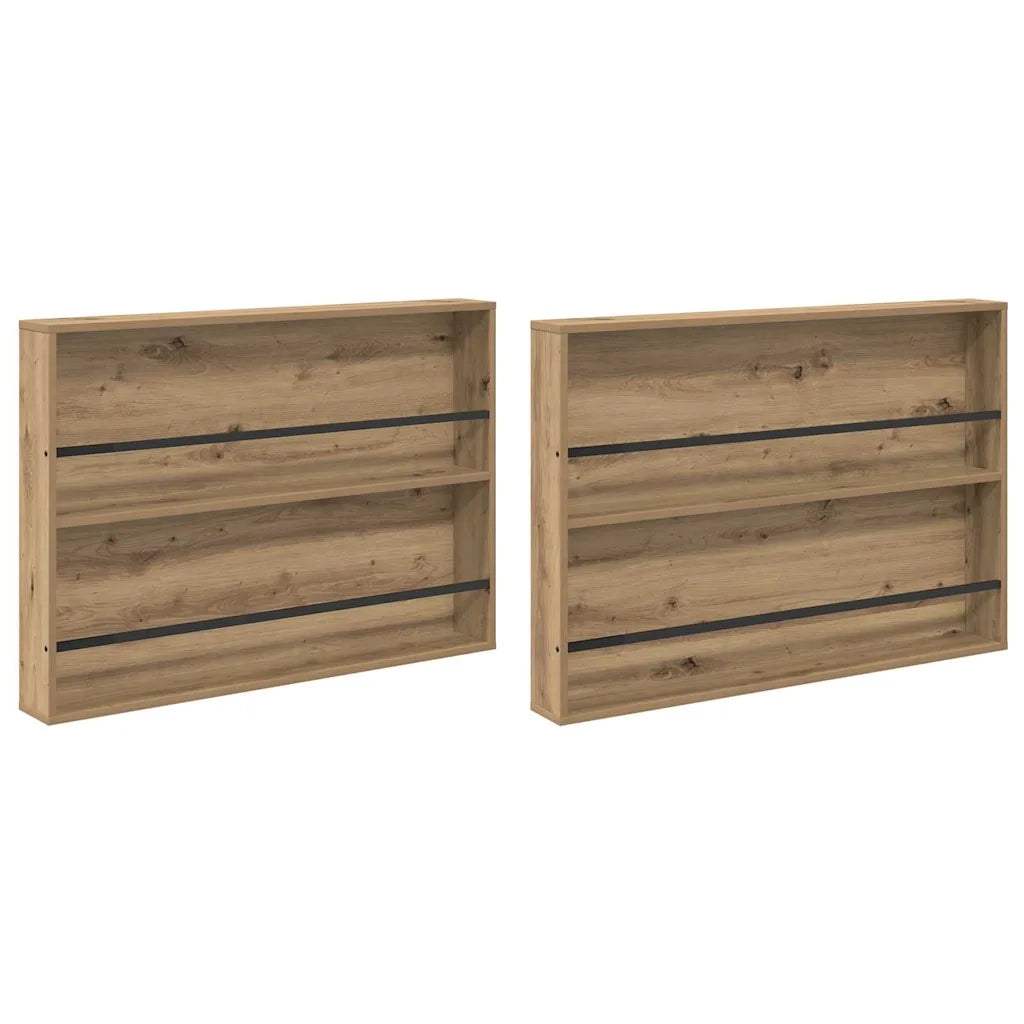 Scaffale per riviste 2 pcs Rovere artigianale 100 x 12 x 70 cm