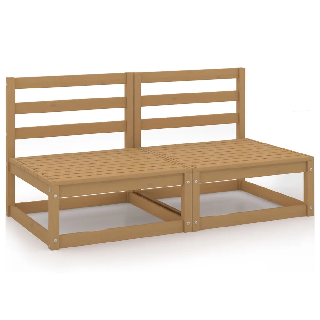 Divano da Giardino 2 Posti Marrone Ambra Legno Massello di Pino 3075232