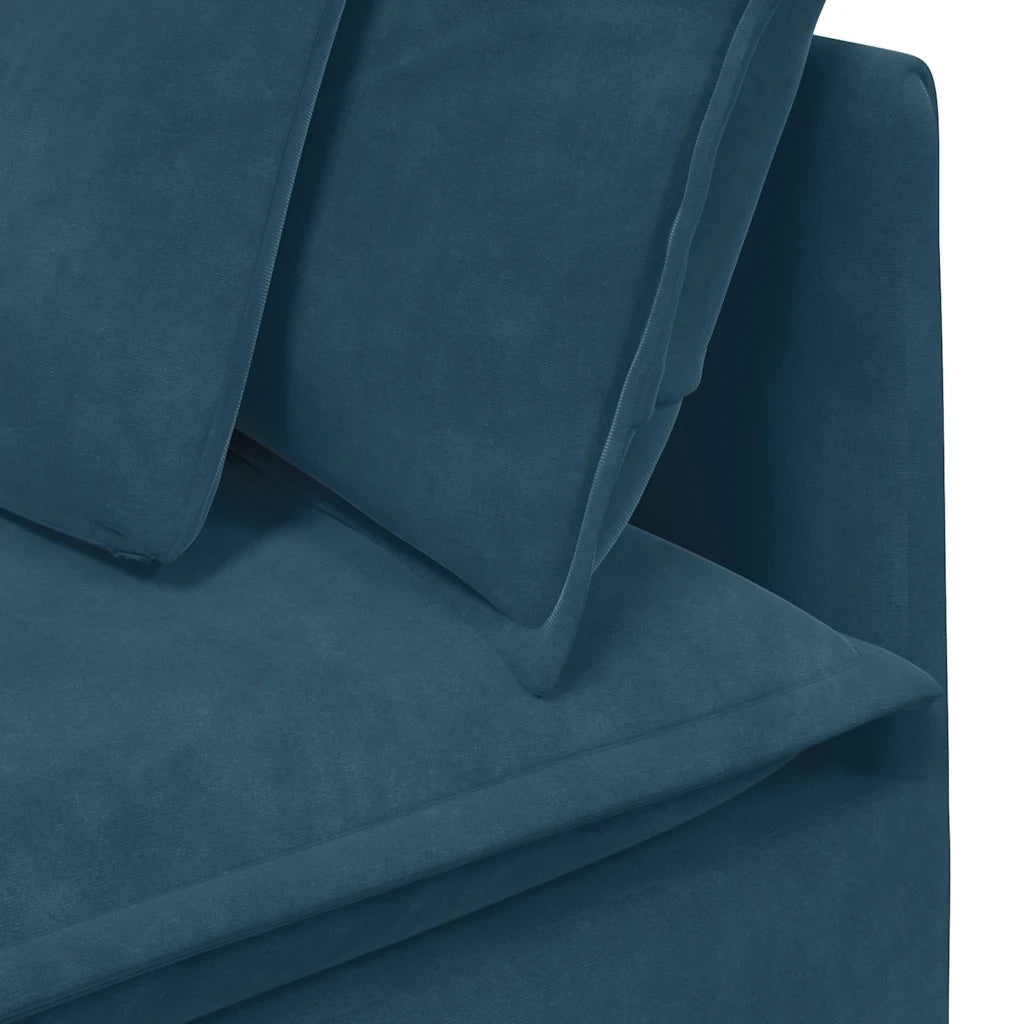 Divano Modulare con Cuscini in Velluto Blu 3321158