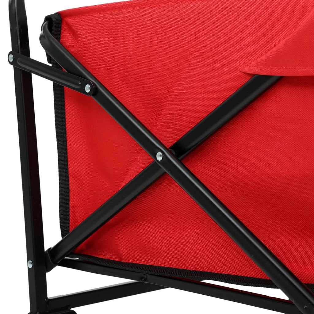 Carrello da Spiaggia Pieghevole TYRS con Ruote in Plastica, Portata Massima 120 kg, Colore Rosso
