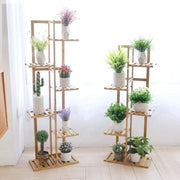 Scaffale per piante 5 livelli 6 vasi per piante sostegno in bambù legno vetrina per fiori display per esposizione - tavolo per piante acqua stagnante per interni esterni per bonsai patio giardino