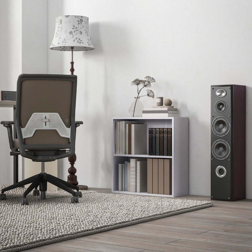 Libreria scaffale con 2 scomparti e ripiano regolabile ¨C zephmum ¨C bianco 60x24x63 cm