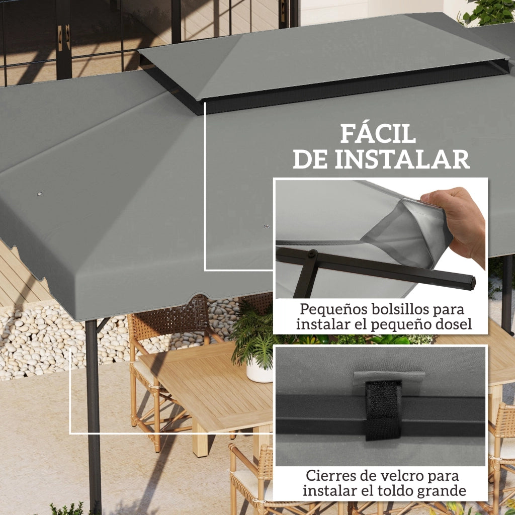 Toldo da giardino ¨C zephmum ¨C 4x3 m grigio chiaro