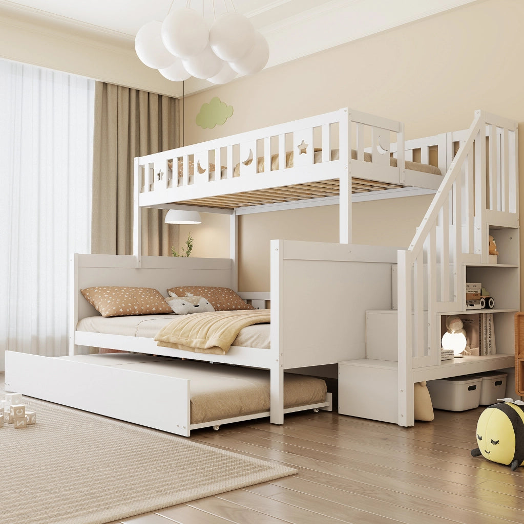 Letto a castello per bambini 90x200/140x200 cm con letto estraibile