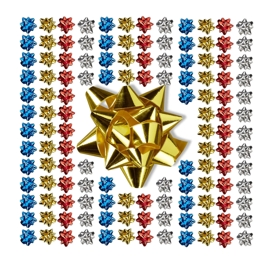 Lotto di 200 fiocchi regalo colorati decorativi per confezioni e fai da te 2 x 5 x 5 cm in polipropilene rosso 13_0014965