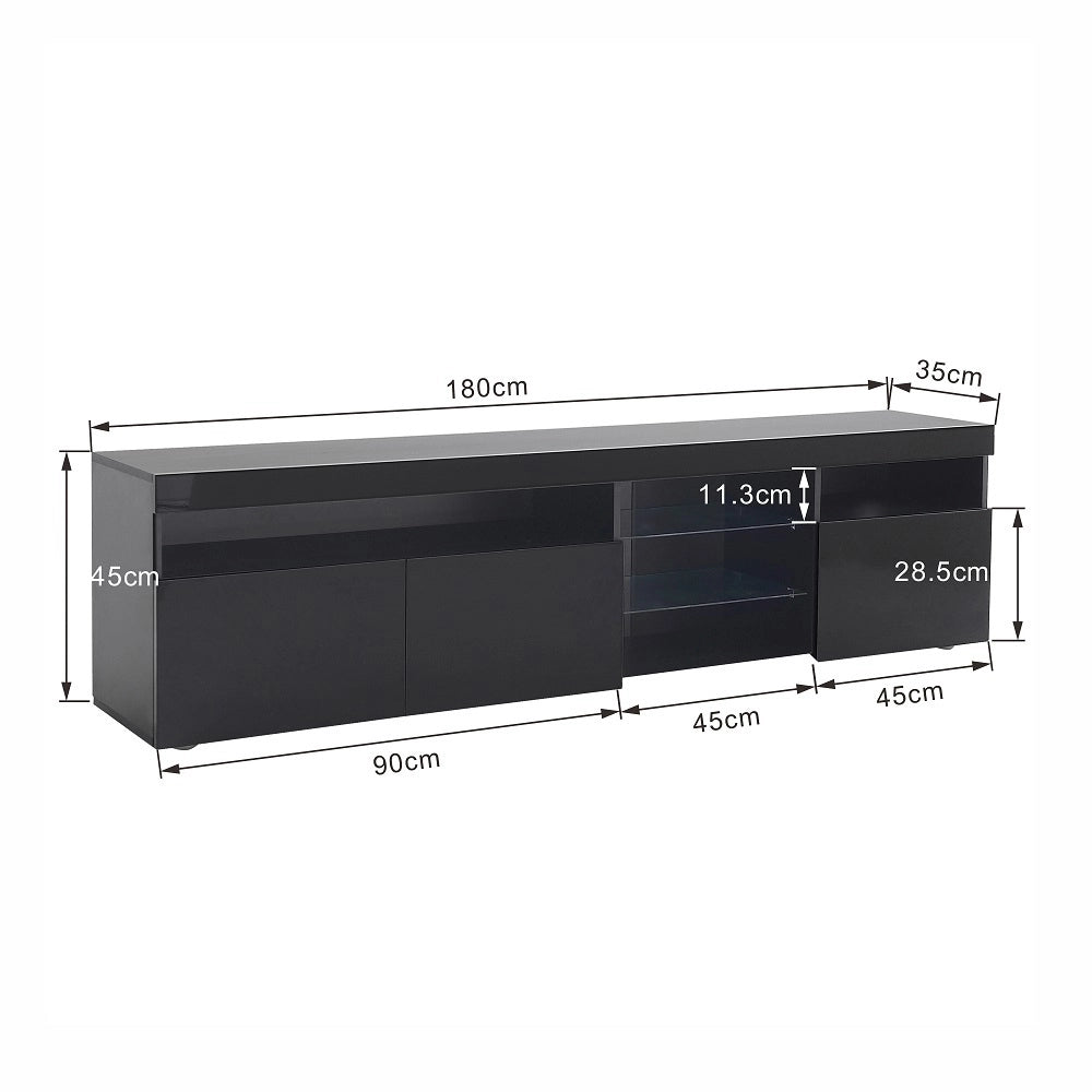 Mobile TV per TV fino a 55 pollici - Xylo - Pannello luminoso a LED, nero