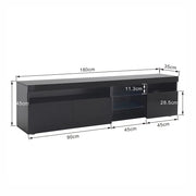 Mobile TV per TV fino a 55 pollici - Xylo - Pannello luminoso a LED, nero