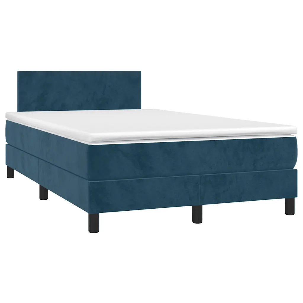 Letto a Molle con Materasso e LED Blu Scuro 120x200cm 3134277