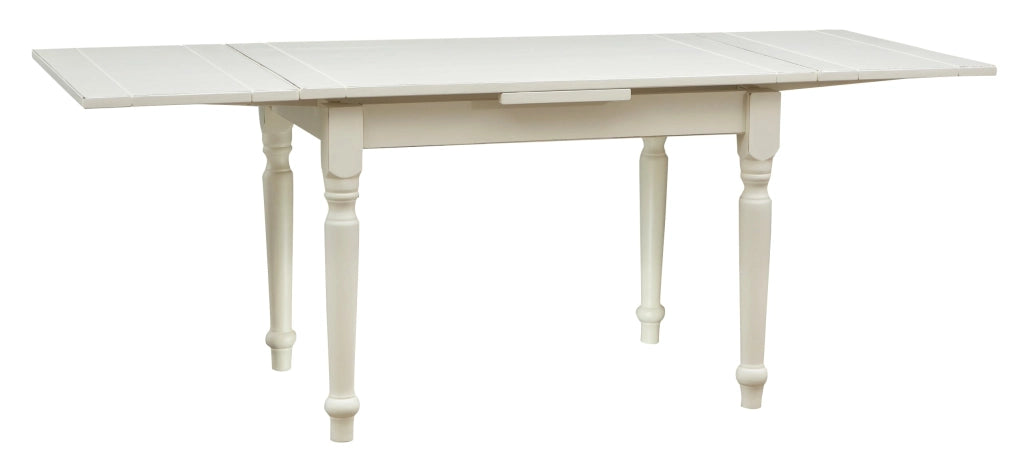 Biscottini Tavolo Country allungabile in legno massello di tiglio finitura bianca anticata L120xPR80xH80 cm. Made in Italy