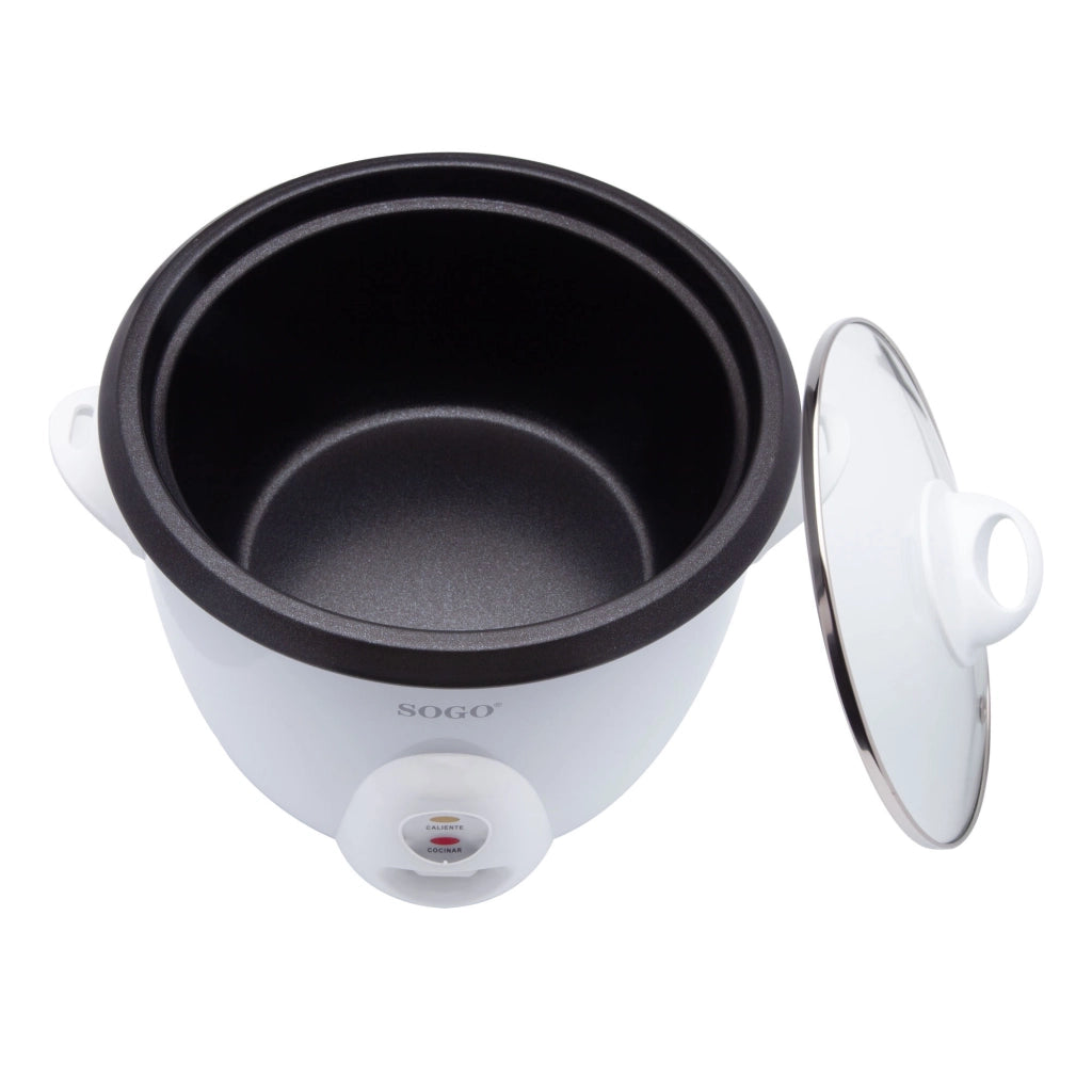 Cuociriso elettrico automatico 1,5 litri, recipiente antiaderente rimovibile, cestello vapore alluminio 500W cucina - SOGO