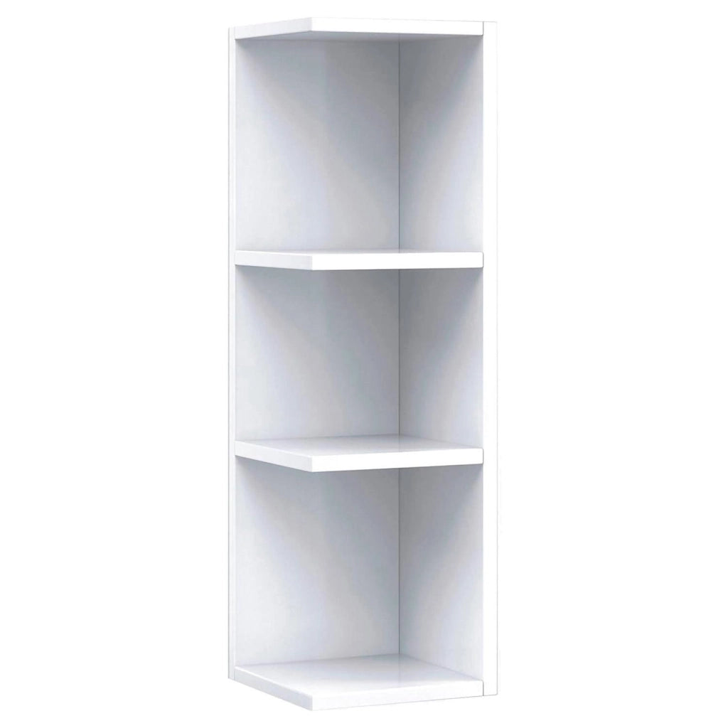 Modulo Angolare Per Bagno Sospeso Con 3 Ripiani Per Organizzare Accessori Prodotti Asciugamani Design Moderno Compatto Regina 65 x 20 x 19.5 Cm Bianco Lucido