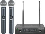 Sistema di Microfono a Radiofrequenza con 2 Microfoni e 100 Canali UHF - Portata fino a 100m per Canti e Presentazioni