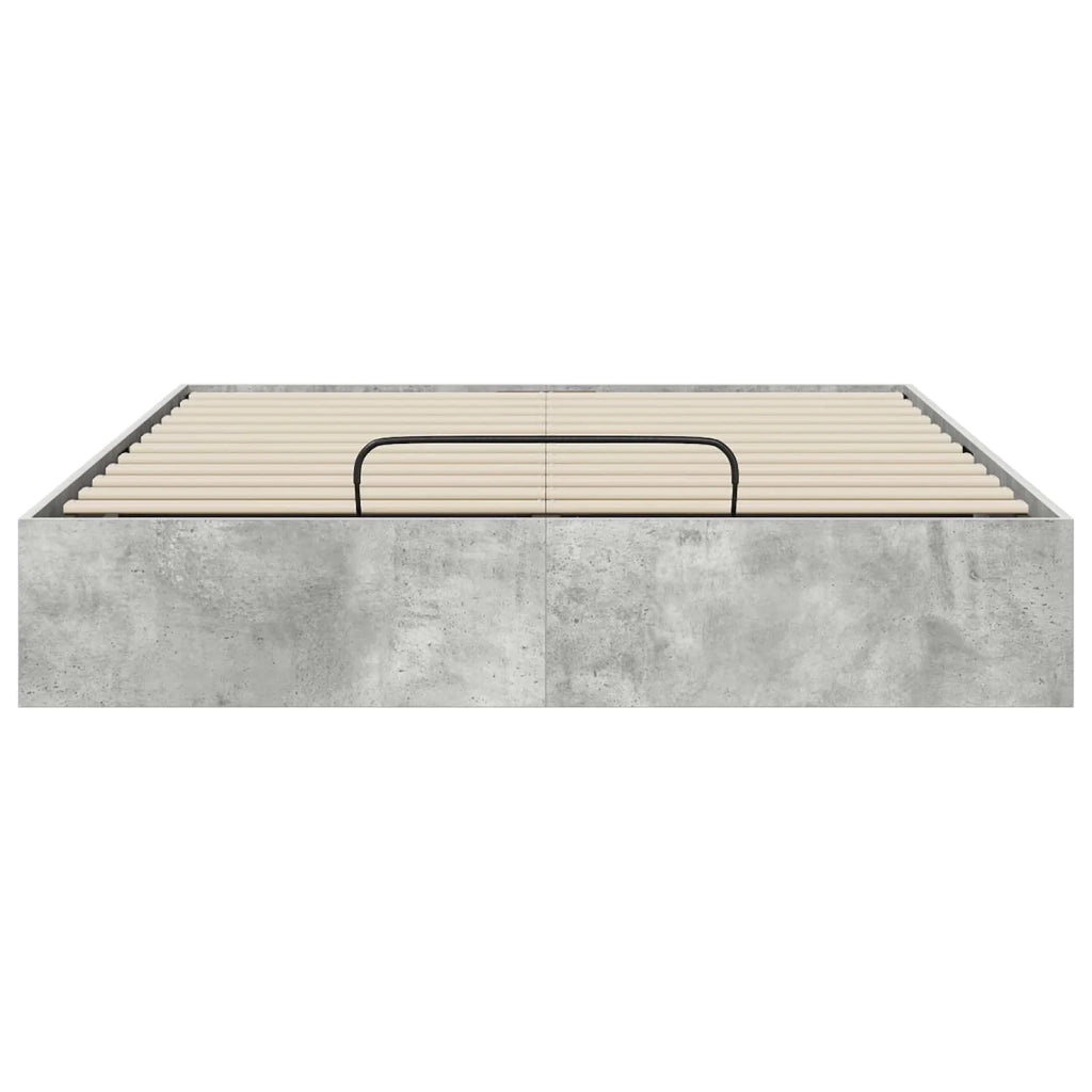 Letto ottomano Grigio cemento 120 x 190 cm Legno multistrato
