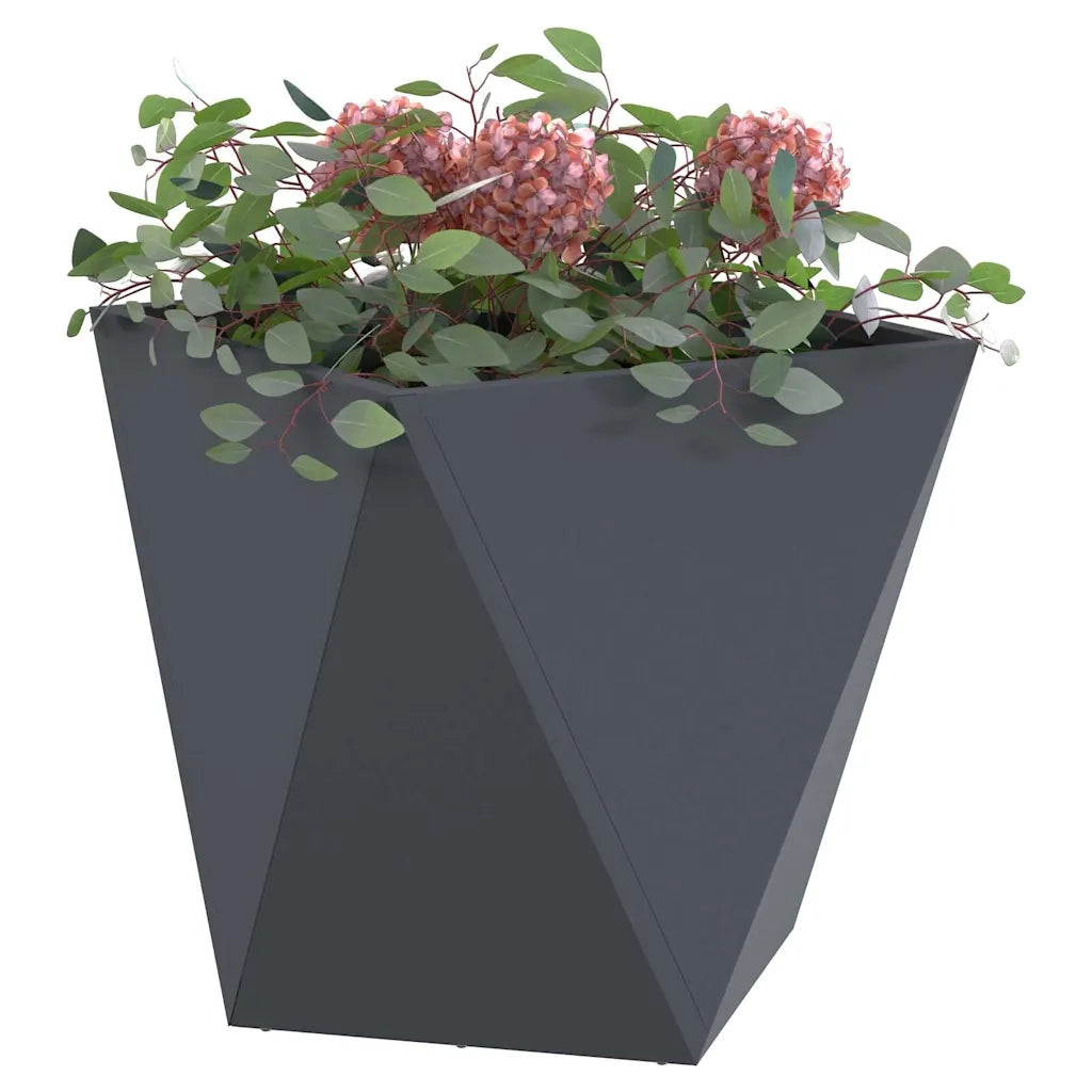 Fioriera | Cassetta per fiori | Vaso Antracite 40 x 40 x 40 cm Acciaio