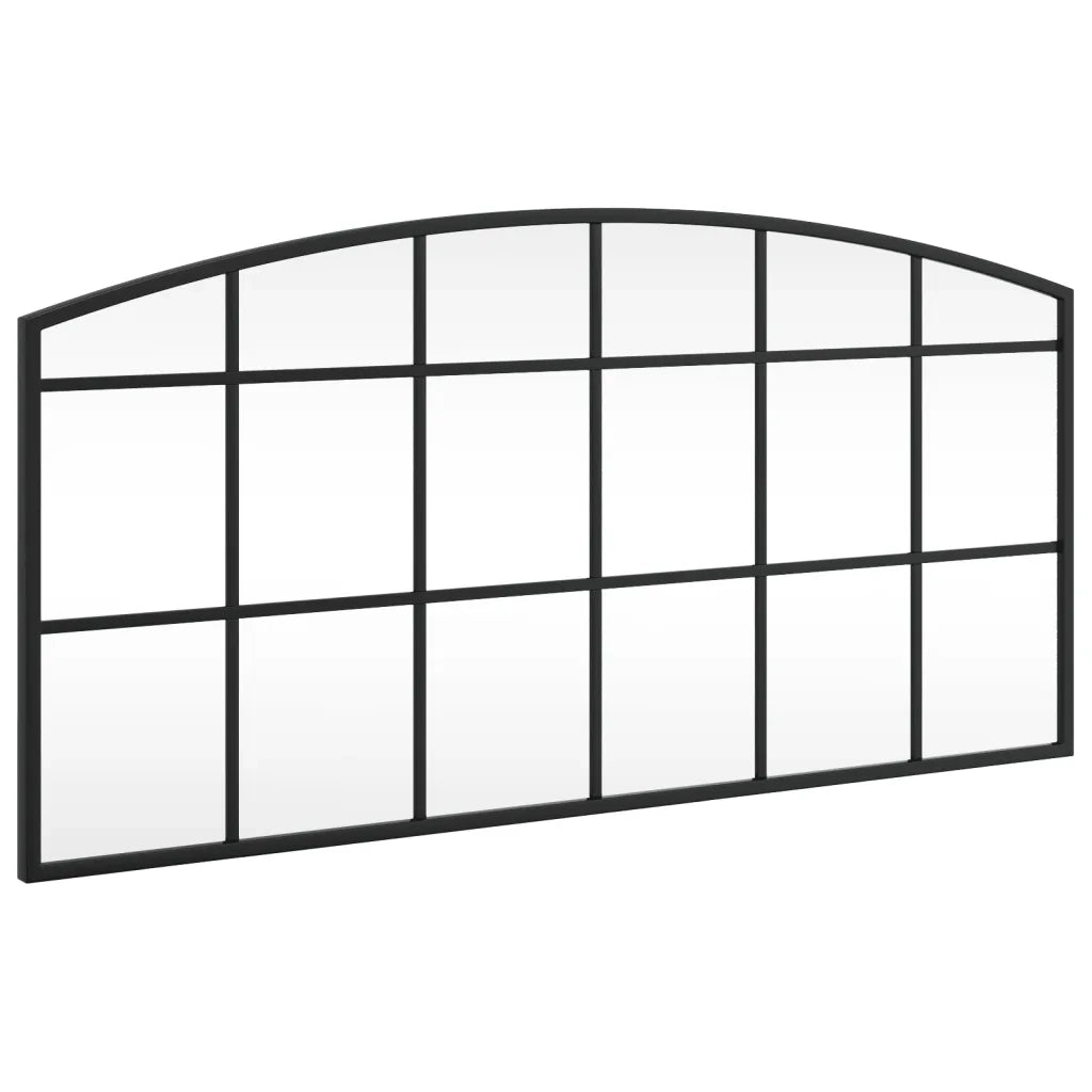 Specchio da Parete-Specchio a Muro-Specchio Decorativo Nero 80x40 cm Arco in Ferro 702907