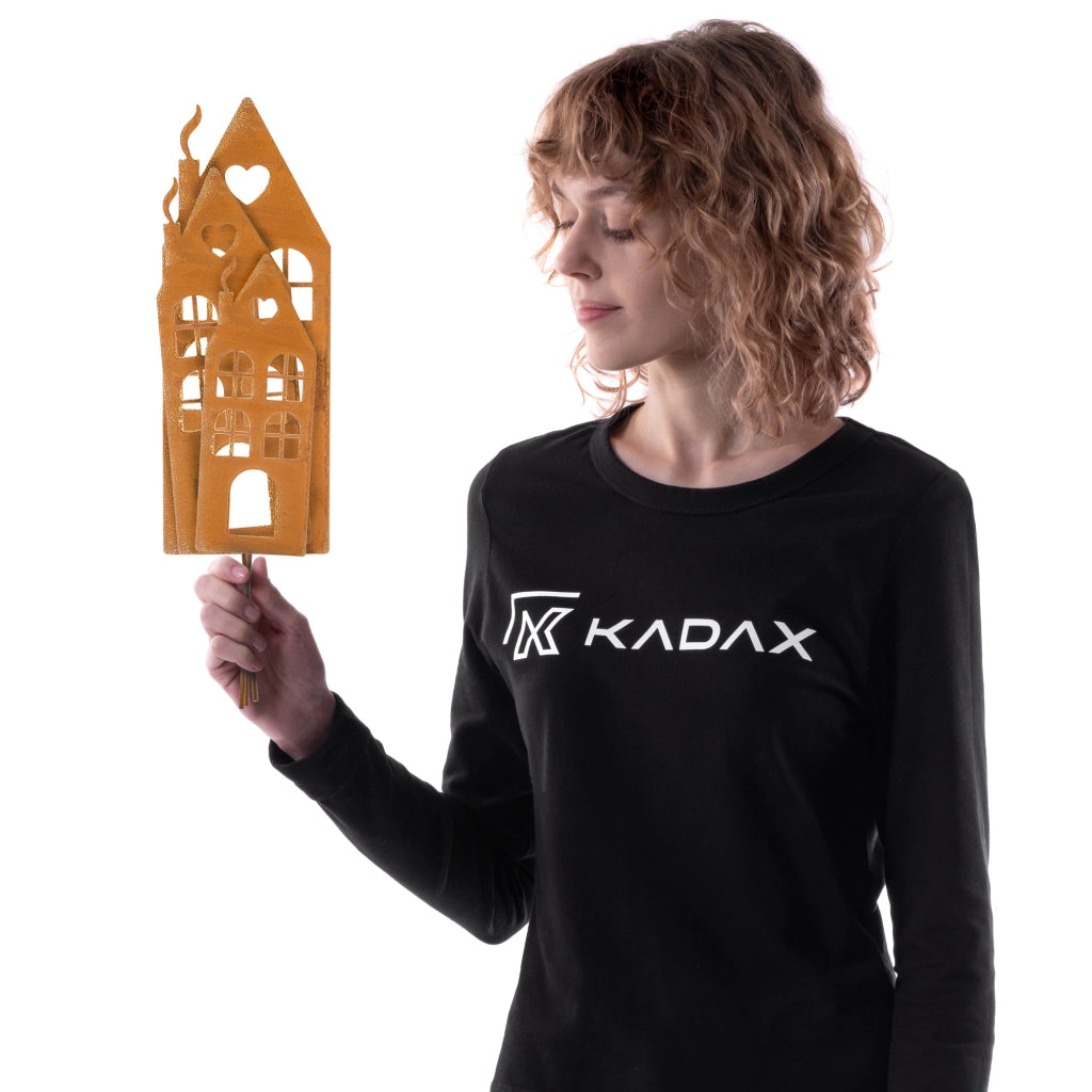 KADAX Ozdoba cortenowa Domy P25727 pakiet 3szt K17