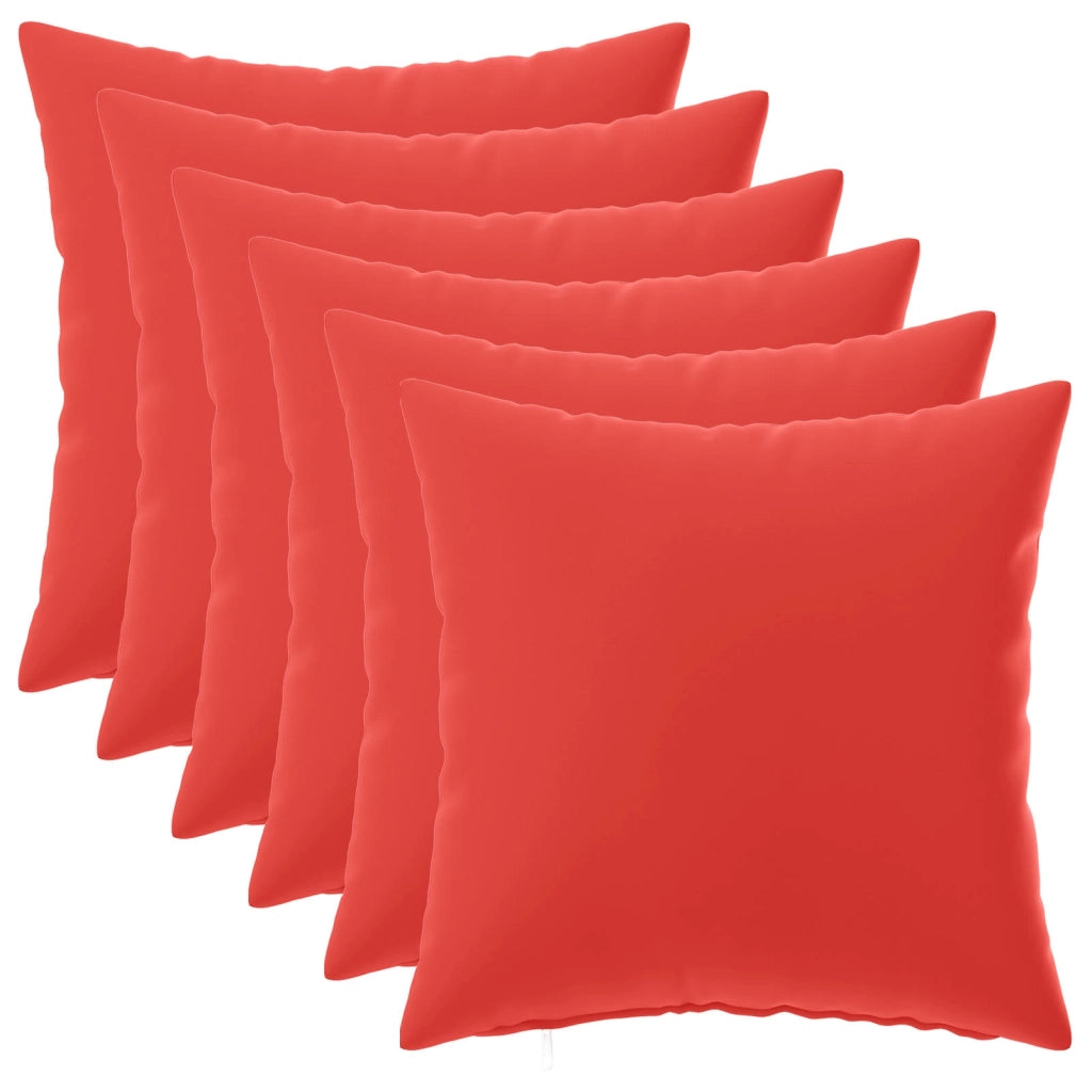 Federa 6 pcs HEERLEN Rosso 45 x 45 cm Poliestere 910532