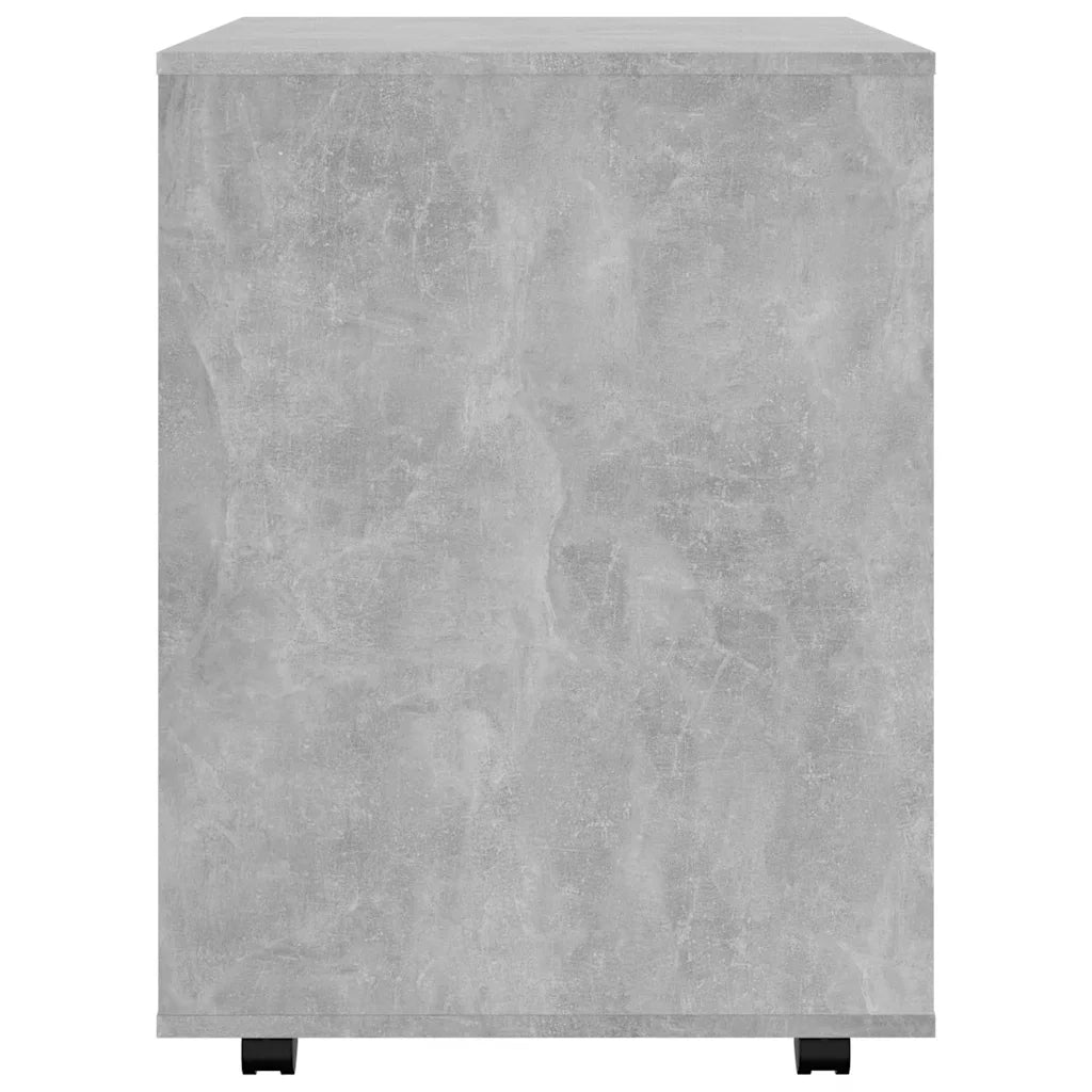 Mobiletto con Ruote Grigio Cemento 60x53x72cm Legno Multistrato 808462