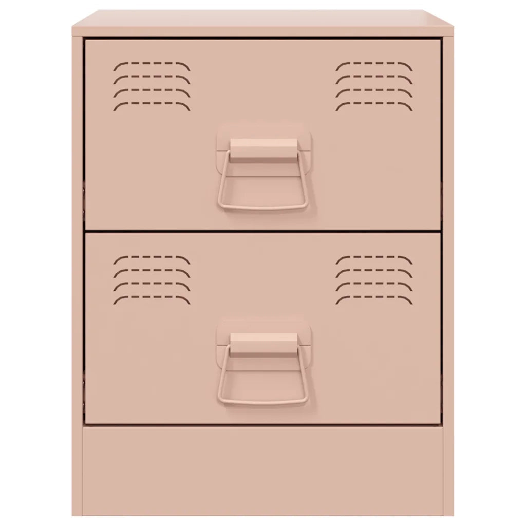 Comodino-Tavolino da notte Rosa 34,5x39x44 cm in Acciaio 491127
