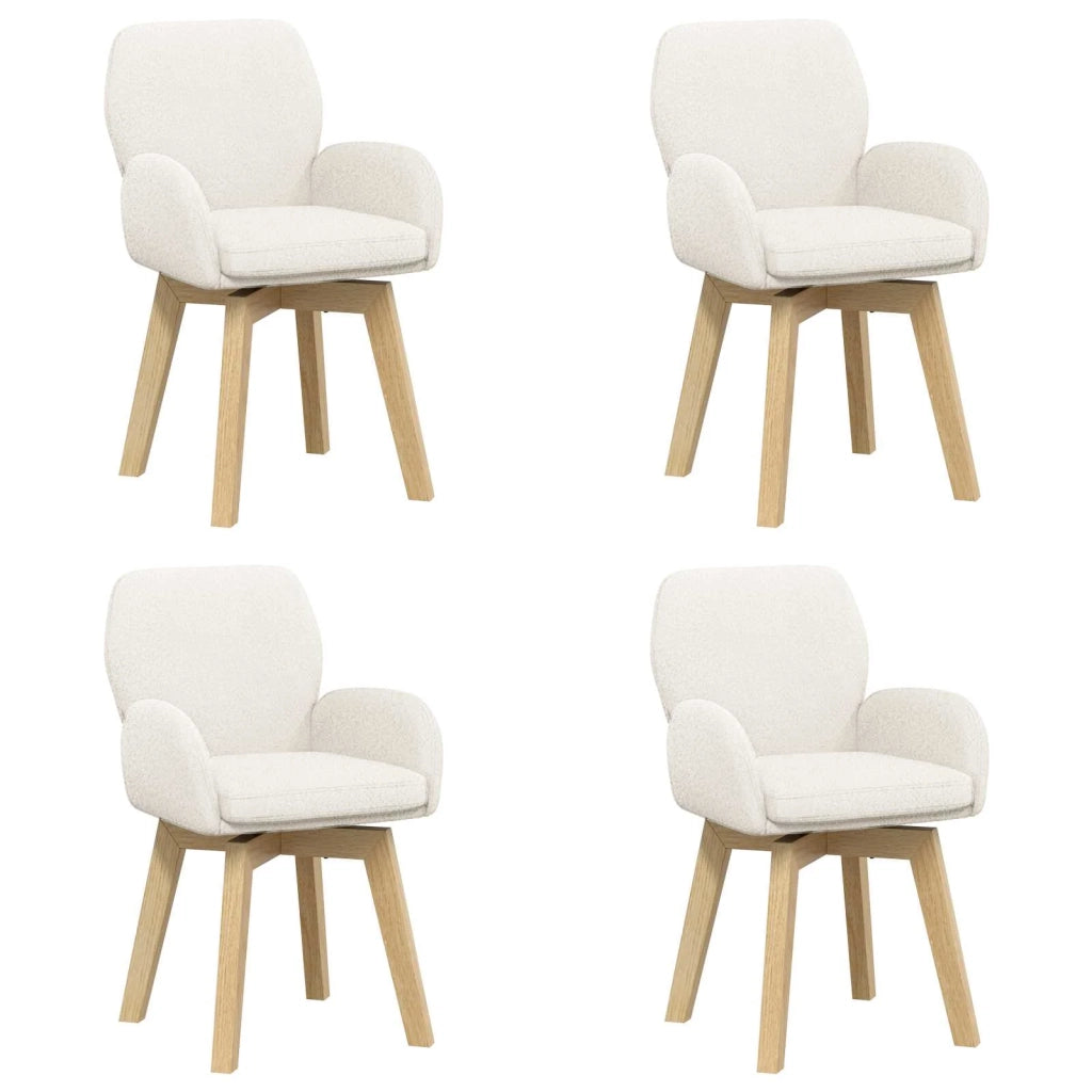 Sedie da pranzo girevoli 4 pz Bouclé Crema 54 x 58 x 87 cm 3428284