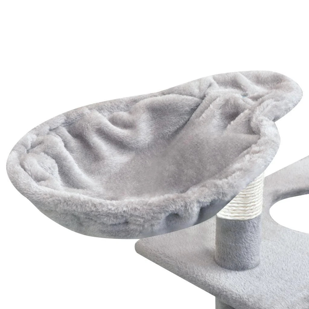 Tiragraffi albero per gatti cuccia per gatti giocattolo peluche sisal 150 cm grigio 3702175