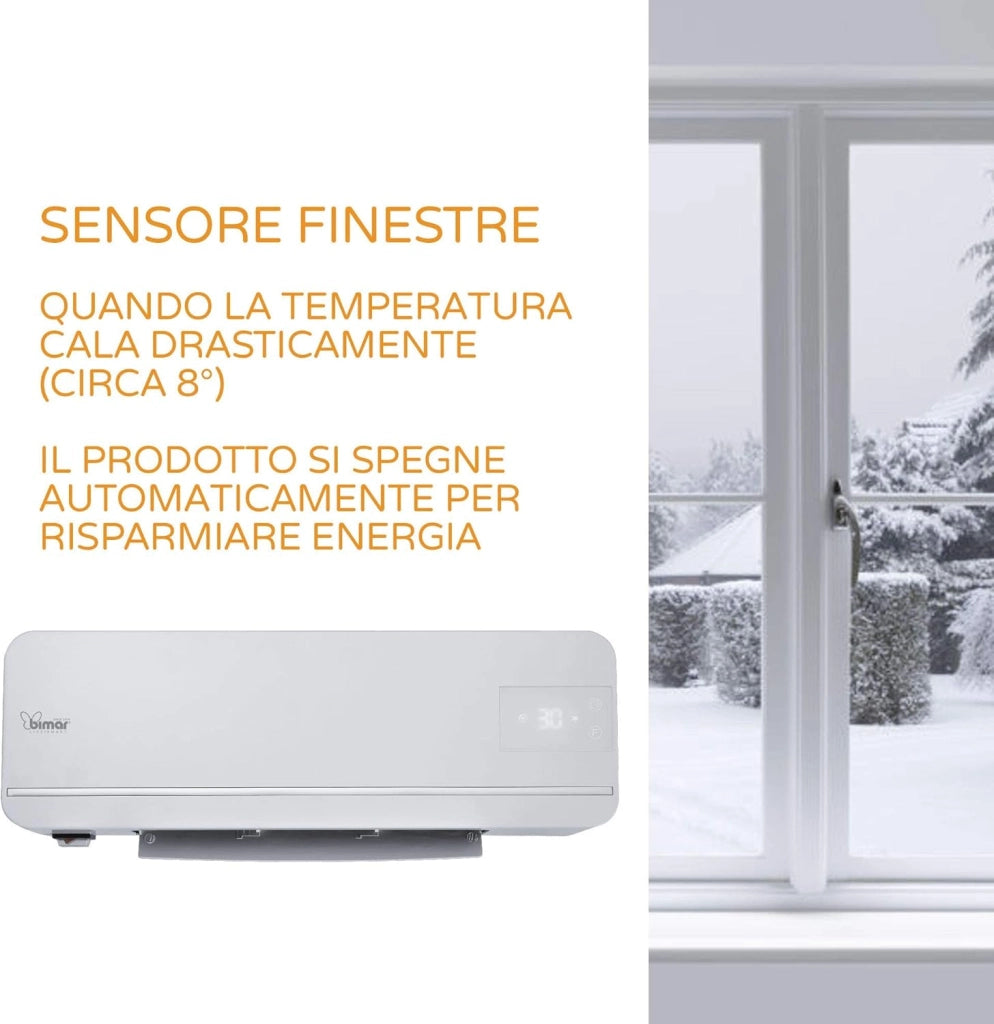 Bimar AMA05 Termoventilatore da Bagno Ceramico - Termoventilatore Basso Consumo - Scaldabagno Elettrico 2000W