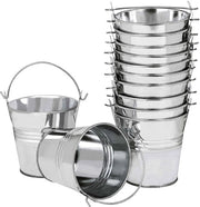 Lanterna 12 pz mini vasi metallici appesi, vasi da fiore 6 cm, vasi da fiore appesi con maniglia rimovibile per cancellata, giardino, decorazione domestica (argento)