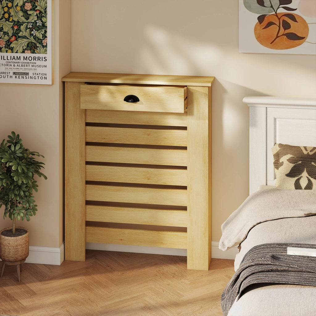Copriradiatore con 2 cassetti in legno ¨C zephmum ¨C effetto quercia 78x19x95.5 cm
