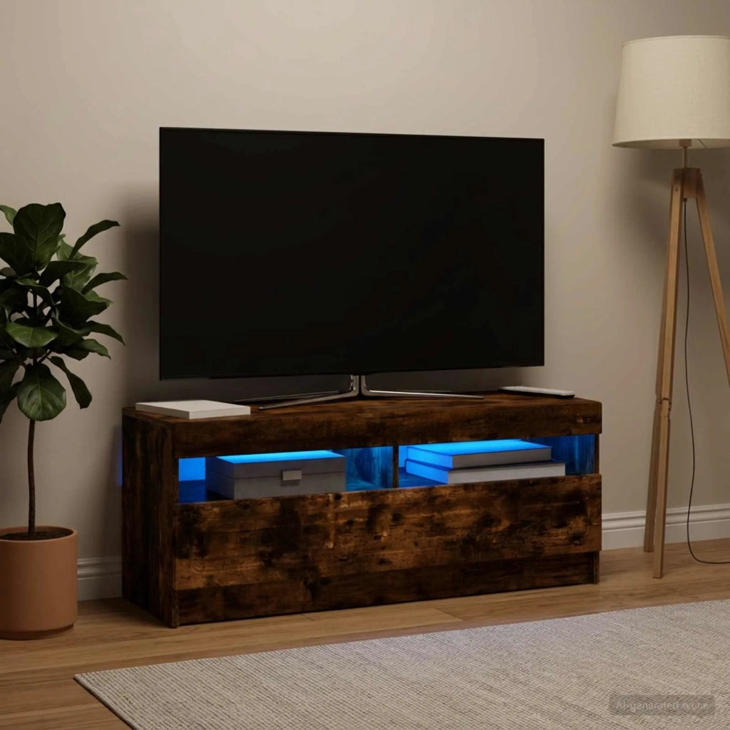 Mobile TV LED Rovere Fumo Legno ingegnerizzato 897870