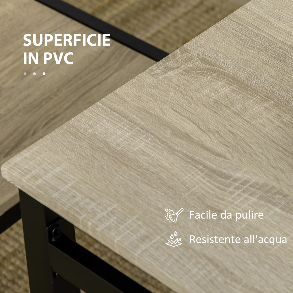 Set Tavolo da Pranzo Rettangolare Allungabile con 4 Sedie ¨C Zephmum ¨C Nero e Rovere