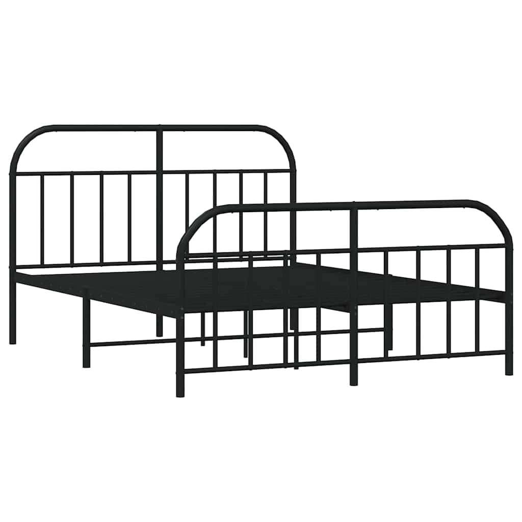 Giroletto con Testiera e Pediera Metallo Nero 140x200 cmcod mxl 79426