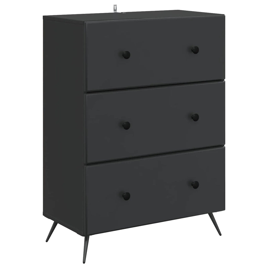 Mobile con Cassetti Nero 66 x 34,5 x 90 cm Legno ingegnerizzato 895526