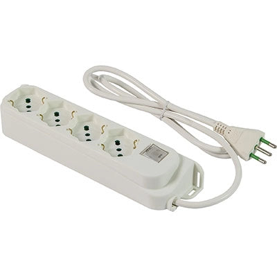 MULTIPRESA BIPASSO SCHUKO + TERMICO RETAIL FME - BIANCO POSTI 4 2P+T 16A n°XMMQ 3X10 MT 15- 2 pezzi